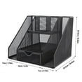 thumbnail image 3 of Hearth & Gear Desk File Organizer Metal Mesh Desktop Organizer With Drawer And 2 Pen Holder Vertical Storage Supplies For Organizing Books Magazines Letters And Papers Crafts for Kids Ages 4-8, 3 of 4