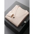 thumbnail image 1 of MVLYFLRT 100% Pure Merino Wool Sweater Jacket Men's V-Neck Cardigan Autumn Winter New Solid Color Top Casual Basic All-Match, 1 of 5