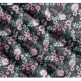 thumbnail image 3 of Soimoi Grey Cotton Poplin Fabric Anemone & Pink Flower Floral Fabric Prints By Yard 56 Inch Wide, 3 of 7