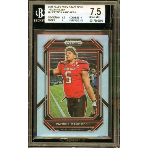 Patrick Mahomes II Card 2023 Panini Prizm Draft Picks Silver #81 BGS 7.5