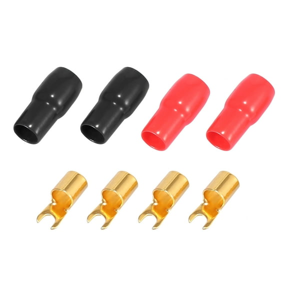 2 Pair Car 4 Gauge Strip Spade Terminal Adapter U Type Terminal for Speaker Wire Cable