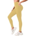 thumbnail image 4 of COMVALUE Leggings for Women High Waisted, Buttery Soft Yoga Pants, Non See Through Light Tummy Control Athletic Pants Yellow M, 4 of 4