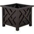 thumbnail image 1 of ZYPPP Chippendale Planter Box, Black – Plant Holder for Garden, Patio and Lawn – 14 ¾” sq. x 13 ¼ H Overall, 1 of 13