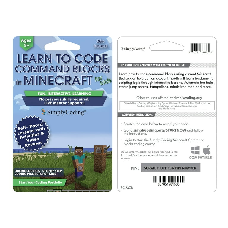 Simply Coding for Kids - Interactive Roblox Coding in Lua Course Ages 11+ -  Computer Programming Software Game with Digital Pin Code - Compatible with  PC/Mac/Chromebook 