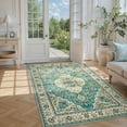 thumbnail image 3 of Lahome Decor 3x5 Area Rug Boho Tribal Rugs for Living Room Machine Washable Bedroom Rug, Turkish Aesthetic Soft Non-Slip Non-Shedding Faux Wool Throw Rug for Camper Entryway Office Carpet, 3 of 9