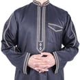 thumbnail image 5 of ZENTREE Abaya Islam Men Robe Muslim Dresses Djellaba Homme Fashion Solid Color Shirts Arabic Dress Ethnic Men's Clothing Gift, 5 of 13