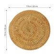 thumbnail image 4 of 2 manteles individuales redondos tejidos resistentes al calor para mesa, tetera y taza de té., 4 of 8