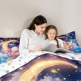 thumbnail image 4 of Homewish Cute Cartoon Axolotl 7 Pieces Bedding Comforter Set,Gold Stars Moon Full Bedding Set,Pink Blue Yellow Fitted Sheet Flat Sheet For Girls,Ultra Soft Home Decor Reversible, 4 of 8