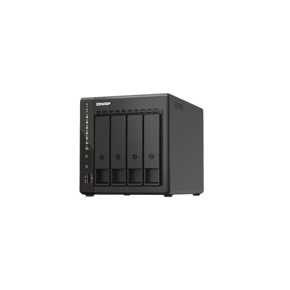 QNAP 4-Bay High-Performance desktop NAS with Intel Celeron 4-Core J6412, onboard 8GB RAM, 2 x 2.5GbE, 1 x HDMI 1.4b, 2 x M.2 PCIe Gen 3 Slots, 2x USB 3.2 Gen2 Type A, long term supply up to 2029