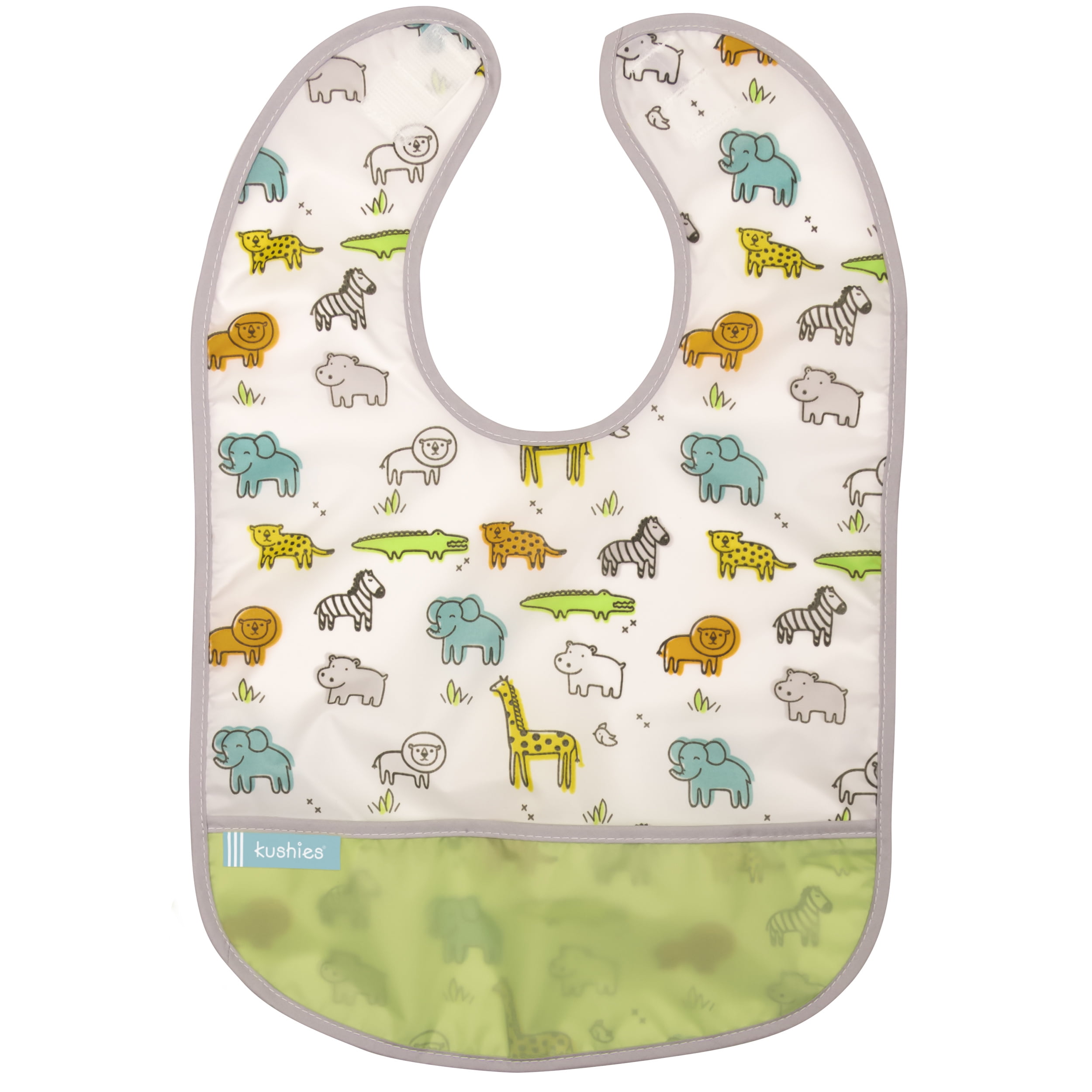 Kushies Cleanbib 12M+ Neutral White Little Safari