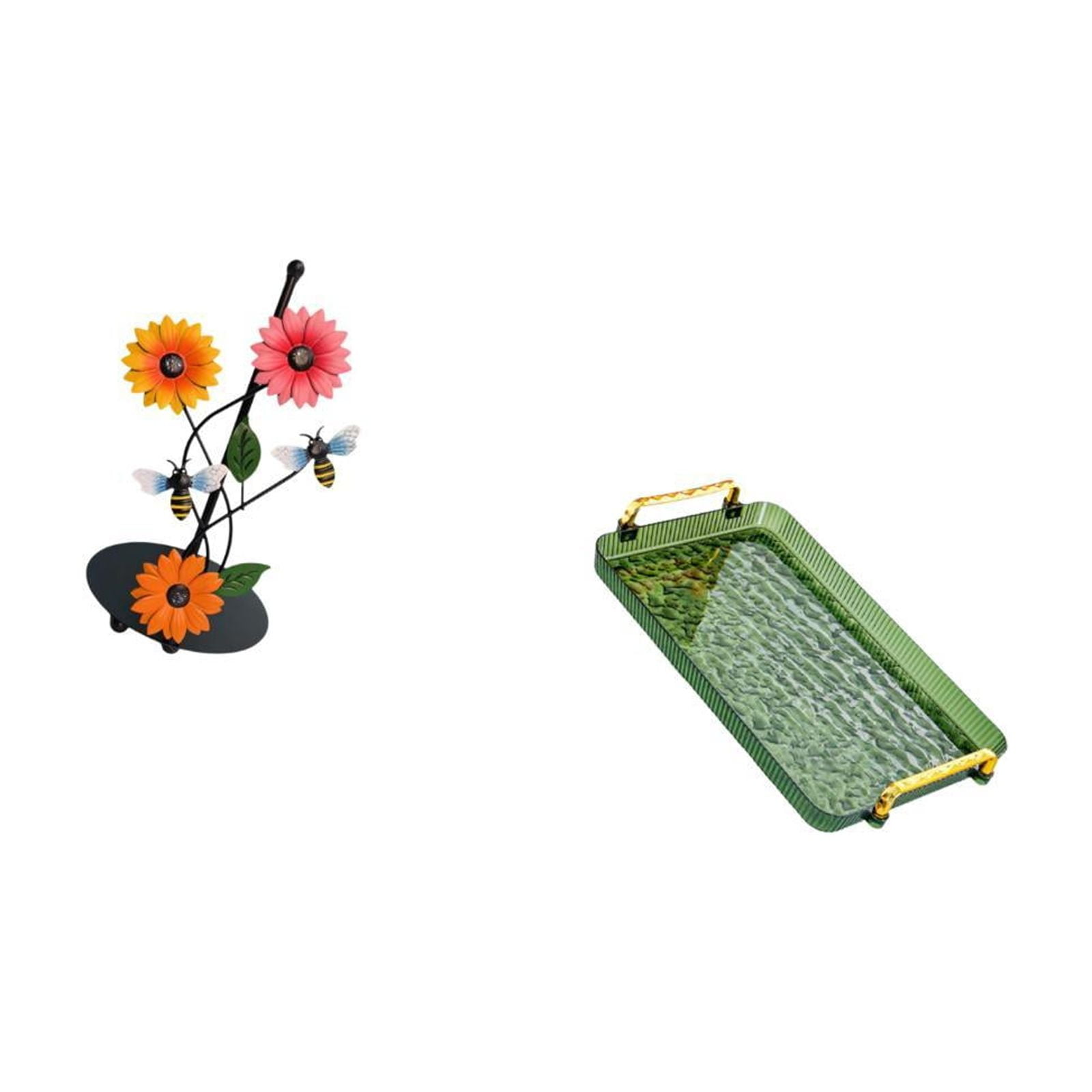 Fiocias Toilet Paper Holder Paper Towel Holder Countertop Serving Tray Kitchen Serving Tray with Handle Rectangle Storage Tray Serving Platter Bathr