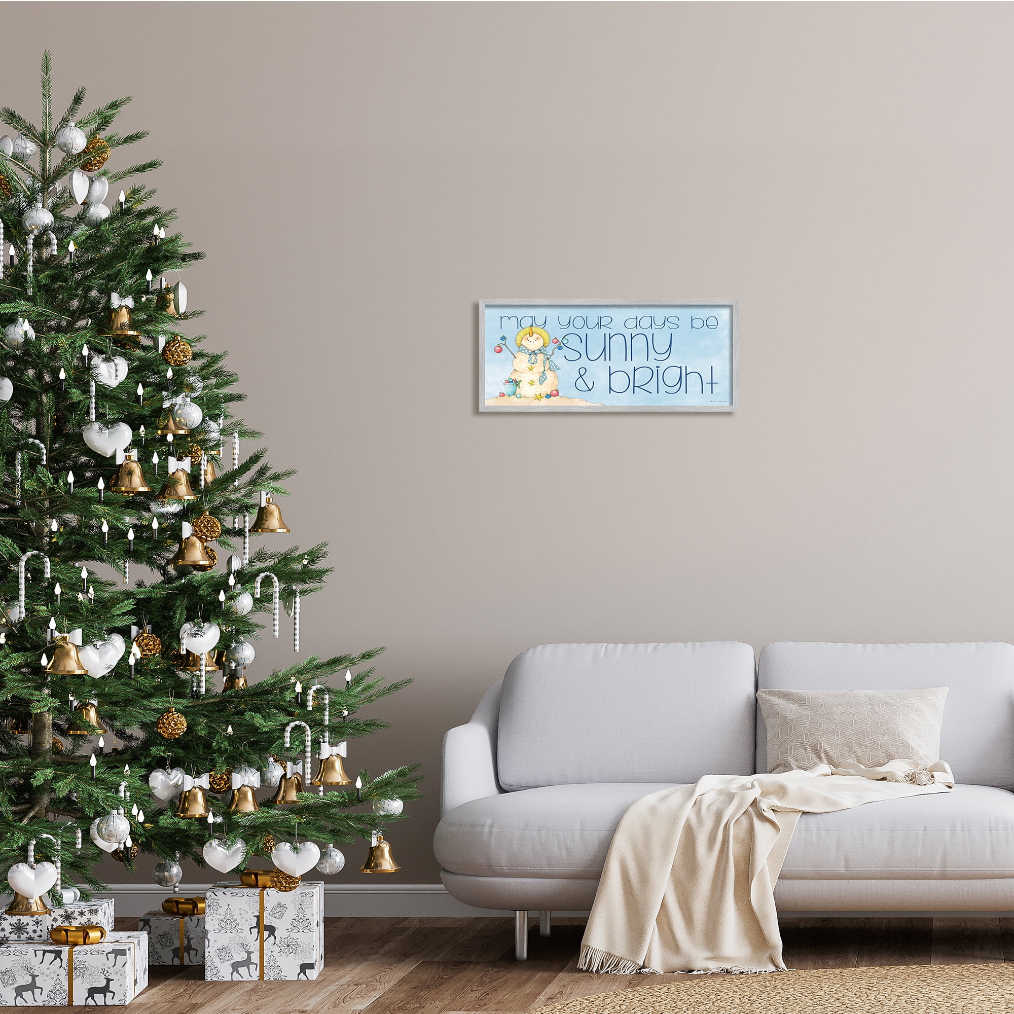 Stupell Industries Days Sunny and Bright Beach Sand Winter Snowman, 24 x 10, Design by Stephanie Workman Marrott