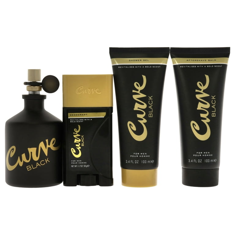 Liz Claiborne Curve Black 4 Pc Gift Set - 4.2oz EDC Spray, 3.4oz