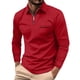 thumbnail image 1 of Men's Long Sleeve Zipper Lapel Shirt Solid Casual Top L, 1 of 4
