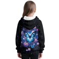 thumbnail image 3 of Pzuqiu Blue Butterfly Boy's Hooded Sweatshirts Unique Design Comfortable Long Sleeve Kids Warm Fleece Fall Outfits Fashion Clothing Casual Clothes for Boys 8-9, 3 of 7