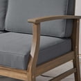 thumbnail image 6 of GDF Studio Lorelei Outdoor 5 Piece Acacia Wood Chat Set, Gray and Dark Gray, 6 of 7