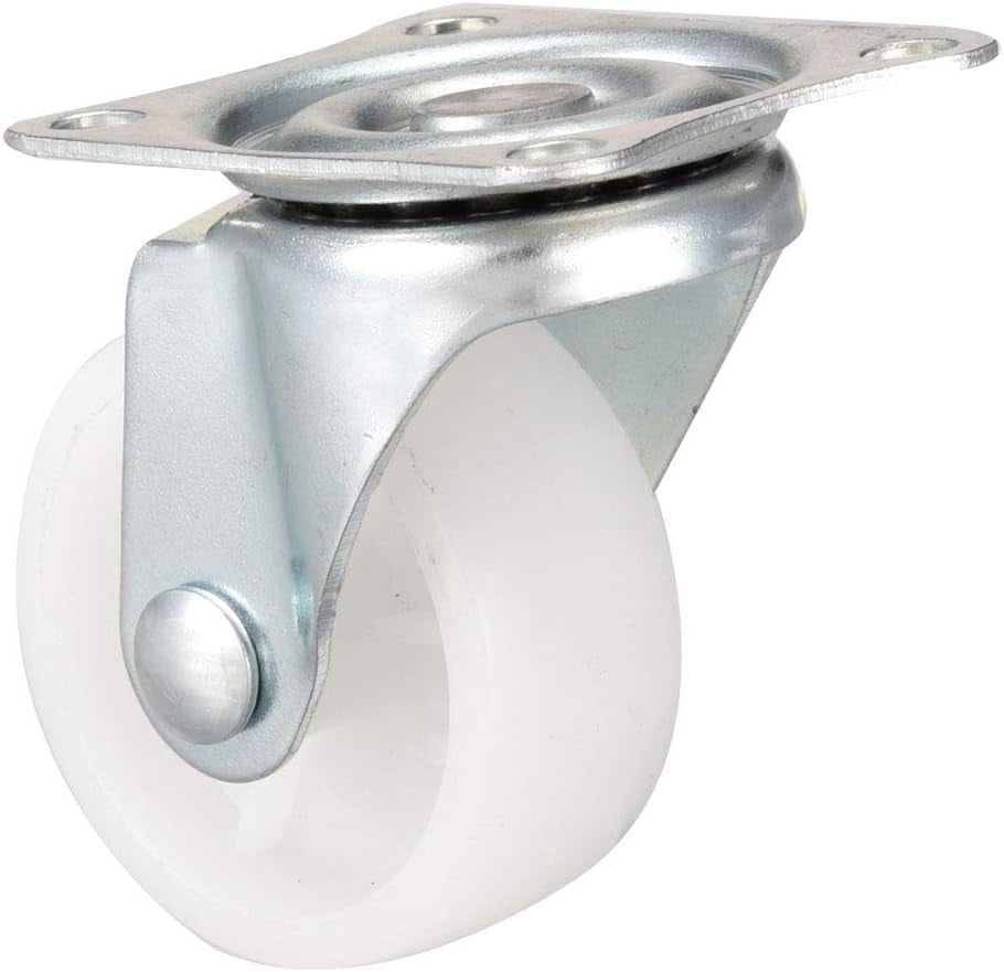 FRKSMD-Swivel Caster Wheels 2" Polypropylene with 360 Degree Top Plate 44LBS Capacity for Furniture Carts Workbench, White, Pack of 4