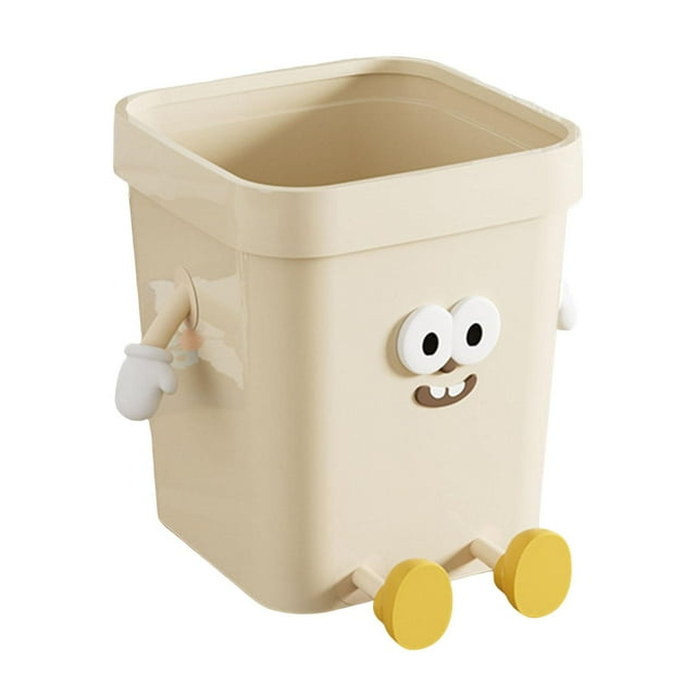 Papelera moderna, resistente, cuadrada, divertida y bonita, con tapa abierta, para baño, dormitorio, oficina, hogar y cocina Gran sala de estar