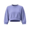 thumbnail image 7 of Staron Women's Crop Tops Crew Neck 3/4 Sleeve Loose Casual Short Sweatshirt Lightweight Drop Shoulder Pullover Top Purple M, 7 of 7