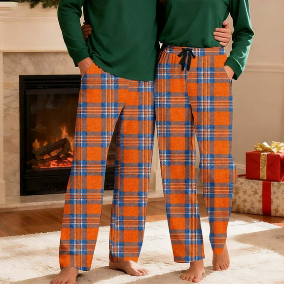 RYDCOT Mens PJ Pajama Pants Bottoms Cotton Fleece Lounge Pants Sleepwear Plaid PJs with Pockets and Drawstring Microfleece Multicolor