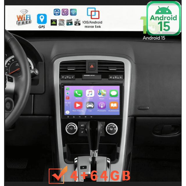 Car Stereo Radio Android 15 for Pontiac Torrent 2007 2008 2009 Radio Stereo Navigation System - 4+64G 8-inch IPS Touchscreen, Dual Support for Bluetooth/WiFi & CarPlay & AHD Camera