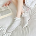 thumbnail image 3 of YooGuoGuo Womens Crew Socks Lace Ruffle Frilly Cotton Cute Princess Ankle Dress Socks for Girl 6 Pack, 3 of 8