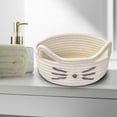 thumbnail image 5 of Organizer Basket Cats Ear Design Woven For Office Household Cosmetics And Snacks Sundries Storage Storage Baskets For Shelves, 5 of 6