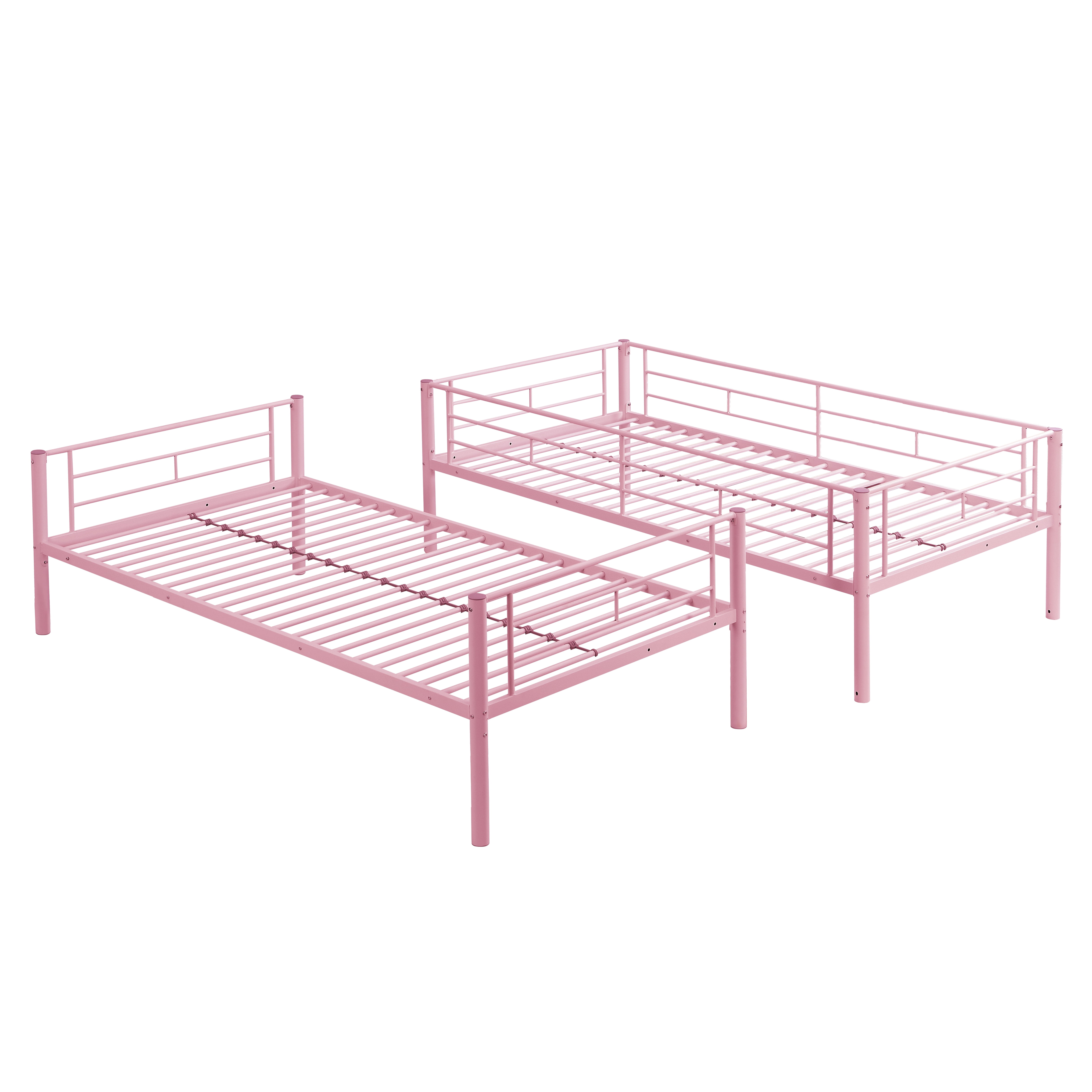 Metal Bunk Bed Pink Twin Over Twin