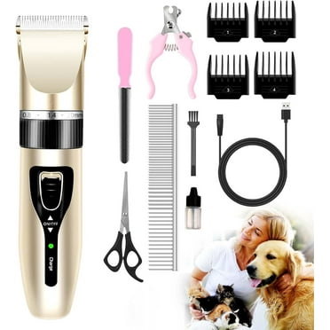 Dog Grooming Kit Clippers, Electric Quiet, Rechargeable Cordless Pet Clippers & Complete Set of Dog Grooming Tools Suitable for Dogs, Cats and Other Pets