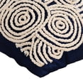 thumbnail image 3 of Cushion Cover Sofa, Navy Blue Designer Throw Pillow Covers Couch 16x16 inch (40x40 cm), Suede Pillow Covers, Circles & Dots, Circle, Illusion, Jute Embroidery - Navy Blue Swirls, 3 of 3