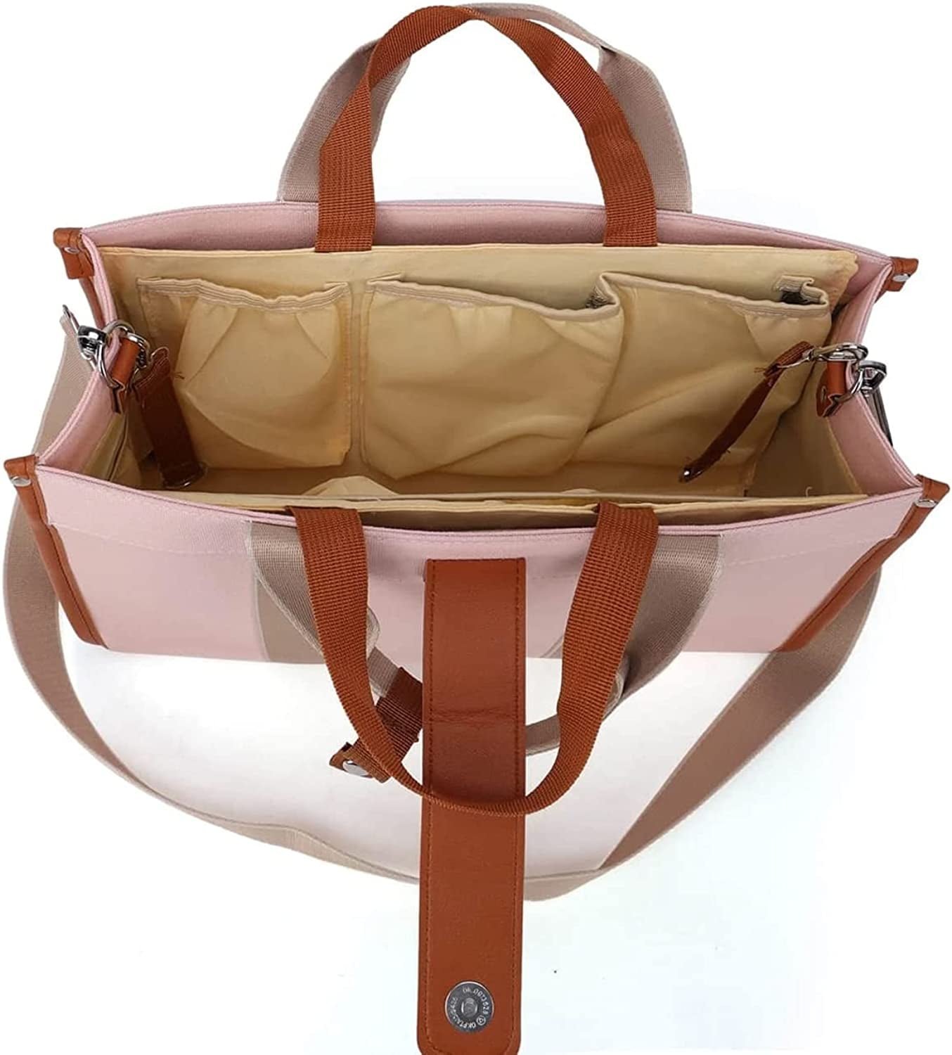 Diaper Bag Tote Baby Bags for Mom with Insulated Pockets, Stroller Straps, Diaper Handbag Waterproof Travel Diaper Purse