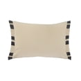 thumbnail image 4 of Laddha Home Designs Loomed Double Striped Fringed Lumbar Pillow - 24" - Cream and Gray, 4 of 6