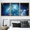 thumbnail image 3 of wall26 Framed Canvas Print Wall Art Set Blue &amp; Black Galaxy Milky Way Astronomy &amp; Space Sky Digital Art Modern Art Minimalist Scenic Colorful for Living Room, Bedroom, Office - 24"x36&qu, 3 of 5
