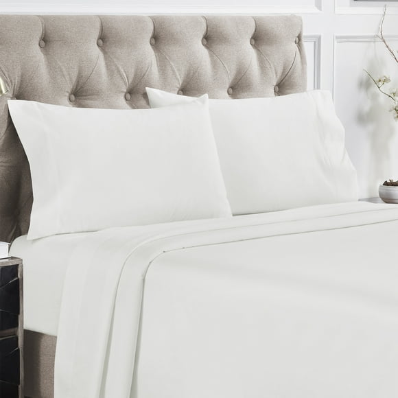 California Design Den Sheet Sets, Natural 100% Cotton Sheets, Soft Luxury 400 Thread Count Sateen Bedding Sheets Set, Deep Pocket Cooling Sheets