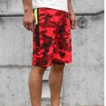 thumbnail image 4 of Abcnature Men's Athletic Shorts, Sports Gym Running Short Pants, Mens Summer Casual Fitness Bodybuilding Camouflage Printed Sports Shorts, Cargo Casual Hiking Shorts Red XXL, 4 of 6