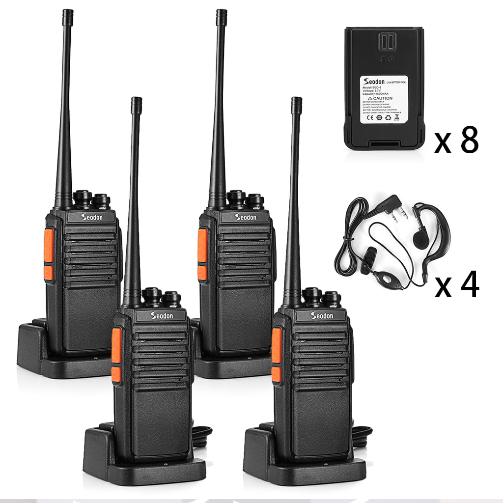 Firward Updated Walkie Talkies for Adults Long Range Walkie Talkie Rechargeable 4 Pack 2 Two Way Radios Up to 4 Miles in The Open Filed 16 Channels with Earpieces/Headphones 
