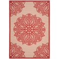 thumbnail image 3 of Safavieh Courtyard Collection Square Area Rug, Beige and Red, 6'7' x 6'7', Indoor/Outdoor, 1 Count, 3 of 10