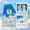 thumbnail image 6 of Alvivi Kids Boys Rash Guard Set Swimsuits Two Piece Sun Protection Swimwear Bathing Suit Blue 3-4, 6 of 7