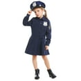 thumbnail image 4 of Hwmodou Toddler Girls 2 Piece Knitted Outfits Girl Officer Clothes Kids Cop Girl Cop Role Playing Clothes Set Casual Holiday Party,3-11Y, 4 of 9