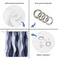 thumbnail image 5 of Navy Blue Waterproof Fabric Shower Curtain,Modern Moire Abstract Ripple Geometric Waterproof Fabric Shower Curtain for Bathroom Curtains Bathtubs Hotel Shower Curtains with 12 Hooks Small 36x72in, 5 of 8