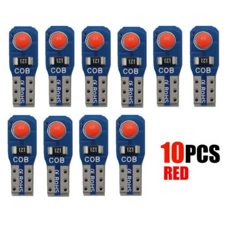 

10Pcs T5 W3W W1.2W Super Bright LED Car Instrument Indicator Wedge Light Bulbs