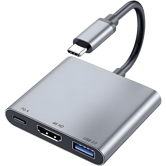 USB C to HDTV Multiport Adapter with Charging Port, HD(19-Pin Port) to USB C Hub Adapter for Monitor to Laptop, USB-C to USB 3.0 Adapter,USB C HD Adapter 4K Converter for Mac,iPad pro,MacBook pro/Air