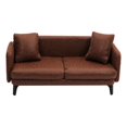thumbnail image 2 of Sofá doble de casa de muñecas 1/12 sofá sillón muebles con almohadas moderno cuero PU en miniatura sala de recepción dormitorio decoración artesanal de Fanmusic Sofá doble de casa de muñecas, 2 of 7