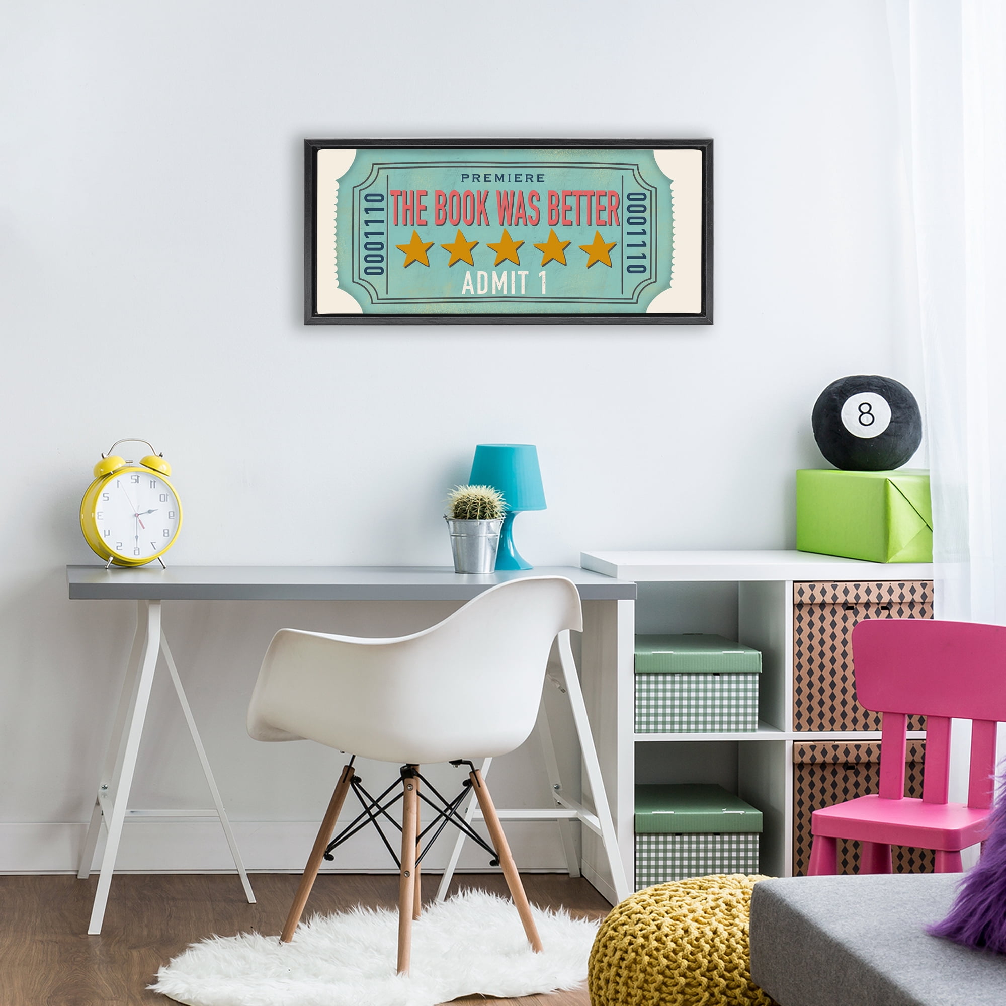 Stupell Industries The Book Was Better Black Framed Floater Canvas Wall Art, design by Julia Frost