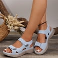 thumbnail image 7 of Orthopedic Sandals for Women 2026 Flat Wedge Sandals with Arch Support Open Toe Adjustable Ankle Strap Comfortable Wide Width Walking Shoes Casual Summer Wide Low Heel Shoes, 38, 7 of 7