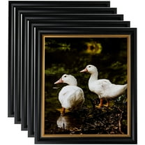ArtToFrames 8" x 10" Black Velvet with Gold - 1.25 Picture Frame, 8x10 inch Black MDF Poster Frame (WOM-4690), 5 Pack