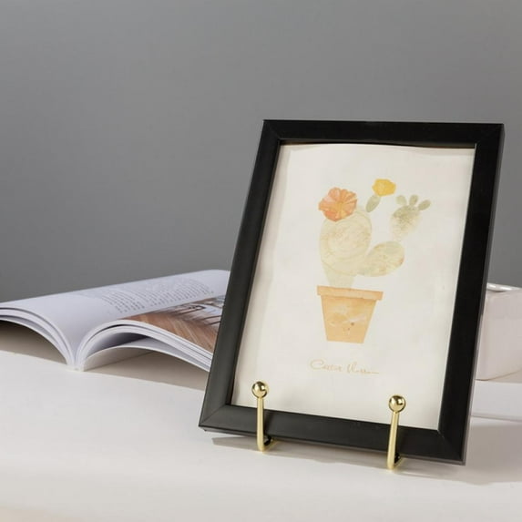 5 Inch Plate Display Stands - Gold Metal Easel Stand, Plate Holder Display Stands, Picture Frame Holder Stands for Display Photos, Platter, Decorative Plate Dish and Tabletop Desk Art