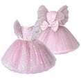 thumbnail image 5 of LYMAYTER 6M-4T Baby Girls Dress Infant Sequin Tutu Dress Gown Sleeveless Birthday Wedding Tulle Dress, 5 of 11