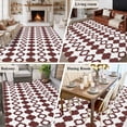 thumbnail image 5 of Retro Boho Area Rugs 5'x8', Washable Small Throw Rugs for Classroom Bedroom, Dark Red Geometric Pattern Rhombic Bohemia Indoor Outdoor Rug Non-Slip Low Pile Carpet Runner Reversible Floor Mats, 5 of 8