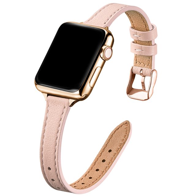 Stiroll Correas De Cuero Delgadas Compatibles Con Apple Watch Band 49 Mm, 46 Mm, 45 Mm, 44 Mm, 42 Mm (Serie 3 2 1) Pulsera Delgada De Cuero De Grano Superior Para Iwatch Ultra Se Series 10/9/8/7/6/5/4